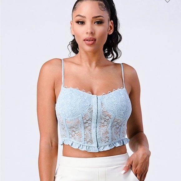 Tops - Baby blue crop top